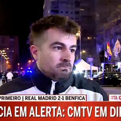 Adepto do Sporting procura amigo após jogo do Benfica no Bernabéu