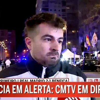 Adepto do Sporting procura amigo após jogo do Benfica no Bernabéu