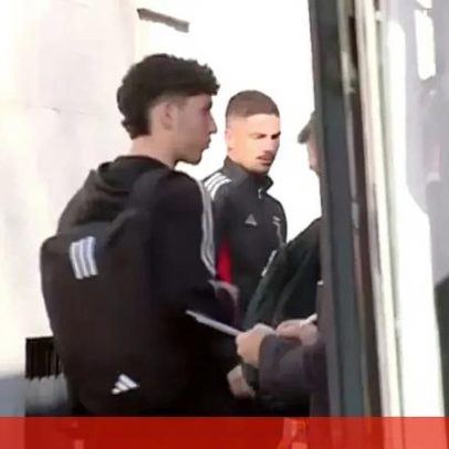 Prestianni após Rui Costa: imagens da saída do Benfica do hotel em Madrid