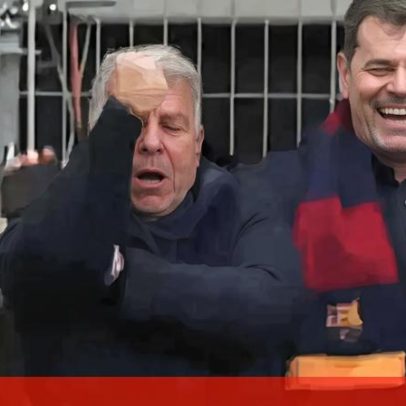 Gesto polémico de Laporta em Barcelona-Villarreal gera polémica em Espanha