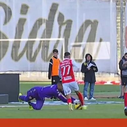 Golo de Braga anulado por falta sobre o guarda-redes do Nacional gera polémica