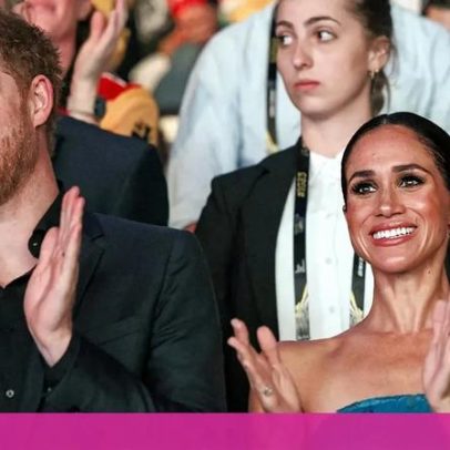 Harry e Meghan Markle destacam-se numa partida de NBA