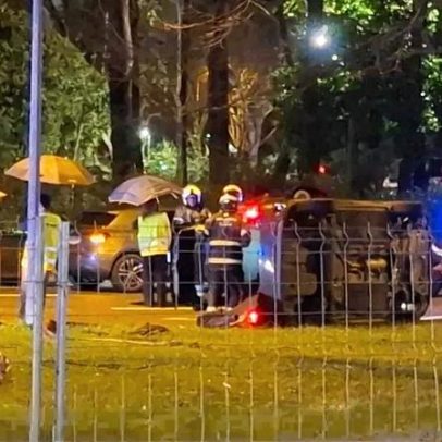 Ferido em acidente com quatro viaturas no Campo Grande