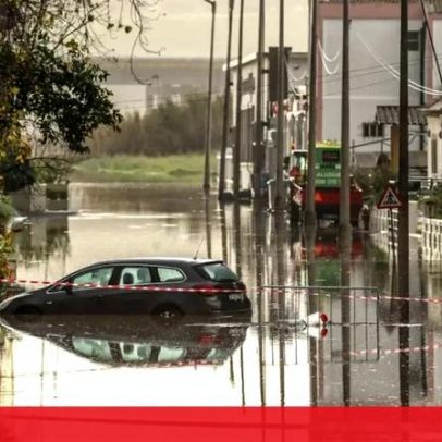 Baixa de Alcácer do Sal inundada novamente pela subida do Rio Sado