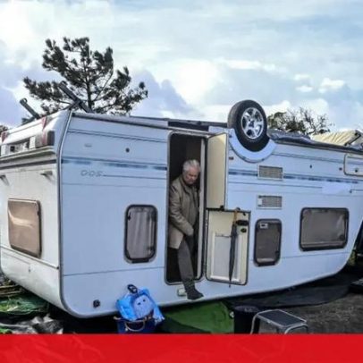 Mau tempo arrasa parques de campismo em Leiria com caravanas e casas