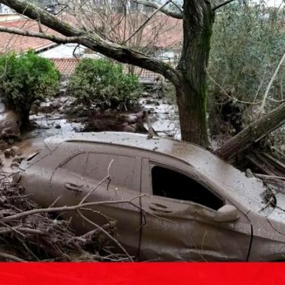 Mar de lama arrasta carros em Portalegre; cenário devastador