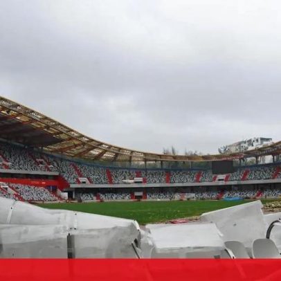 Estádio de Leiria com cobertura danificada e estrutura em análise