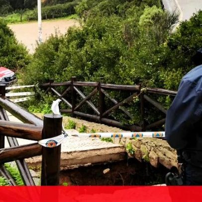 Homem engolido por cratera aberta no chão no Algarve