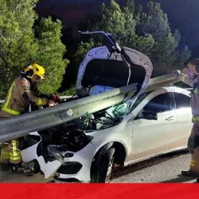 Condutor sob efeito de álcool evita por pouco empalamento após despiste espanhol