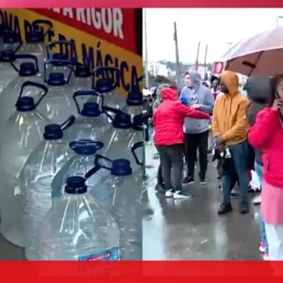 Filas no estádio de Leiria para bens de primeira necessidade