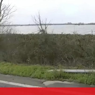 Terrenos agrícolas alagados na Azambuja devido a chuva intensa