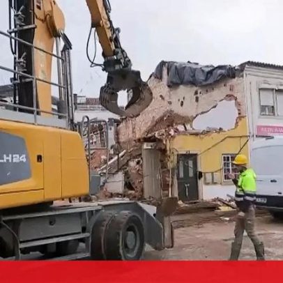 Prédio que desabou em Tomar desalojou duas famílias, bebé entre as afetadas