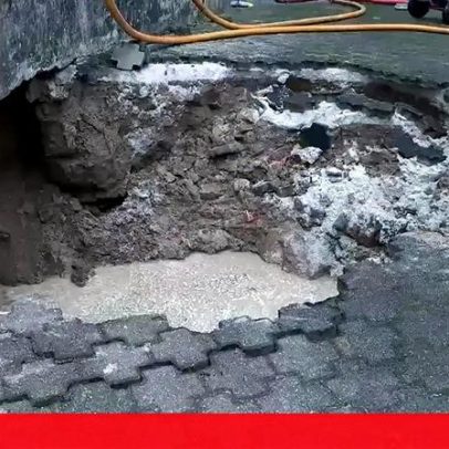 Inundação causada por aluimento de terras em Penafiel