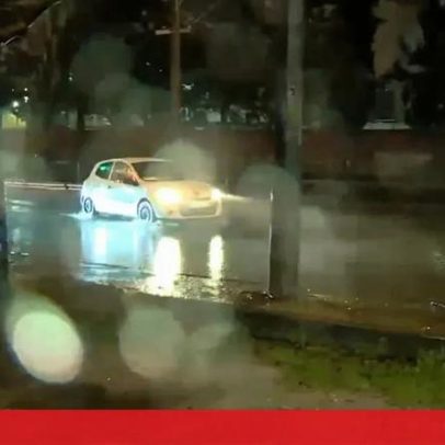 Chuva intensa alaga estrada em Alcântara