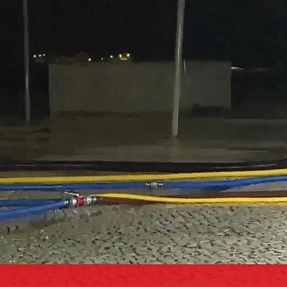 Rio Sado transborda na avenida de Alcácer do Sal devido à chuva intensa