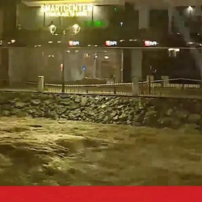 Rio em Alenquer aproxima-se de margens devido à chuva intensa