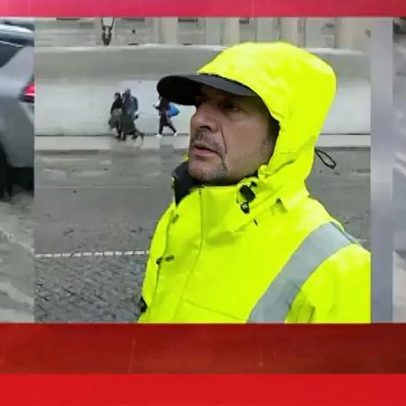 Lixo e caruma obstruem a sarjeta; Câmara de Lisboa intervém no Rossio