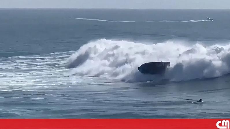 Imagem do incidente na costa de Santa Cruz, Califórnia.