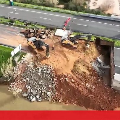 Imagens de drone revelam obras de reparação no troço da A1 que desabou