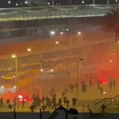 Adeptos do Sporting e do Benfica em confrontos antes de jogo de futsal