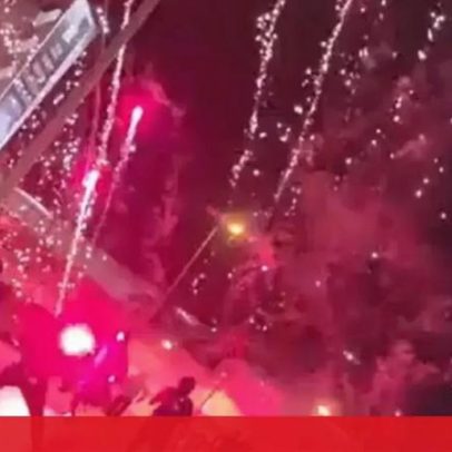Imagens mostram confrontos entre adeptos de Sporting e Benfica antes do futsal