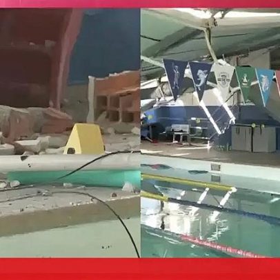 Complexo de piscinas em Leiria permanece parcialmente destruído pelo mau tempo