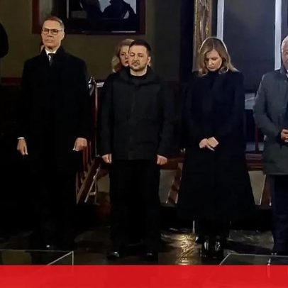 Líderes europeus em cerimónia em memória das vítimas da guerra na Ucrânia