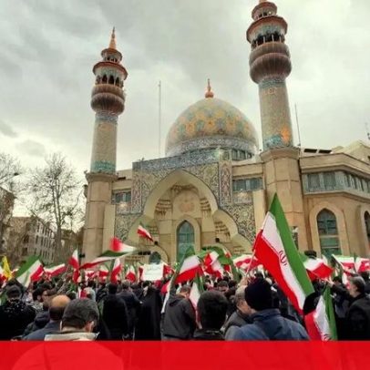 Apoiantes do regime iraniano protestam em Teerão contra ataques dos EUA e Israel