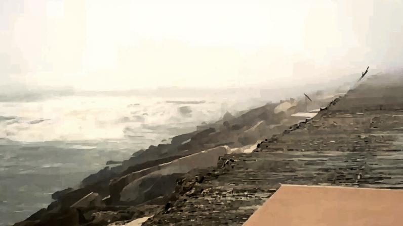 Forte agitação marítima