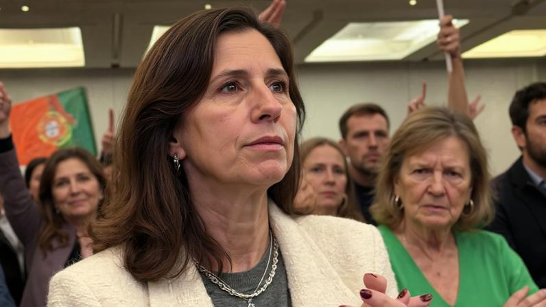 Mariana Leitão emocionada durante discurso de Cotrim