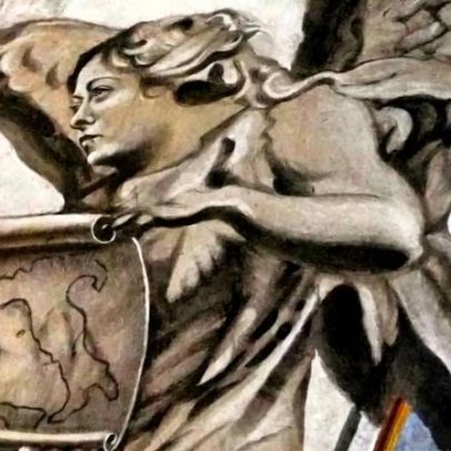 Anjo com rosto de Meloni numa basílica de Roma é alvo de investigação