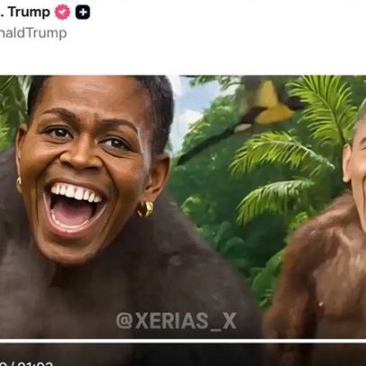 Trump publica vídeo em que Barack e Michelle Obama são retratados como macacos