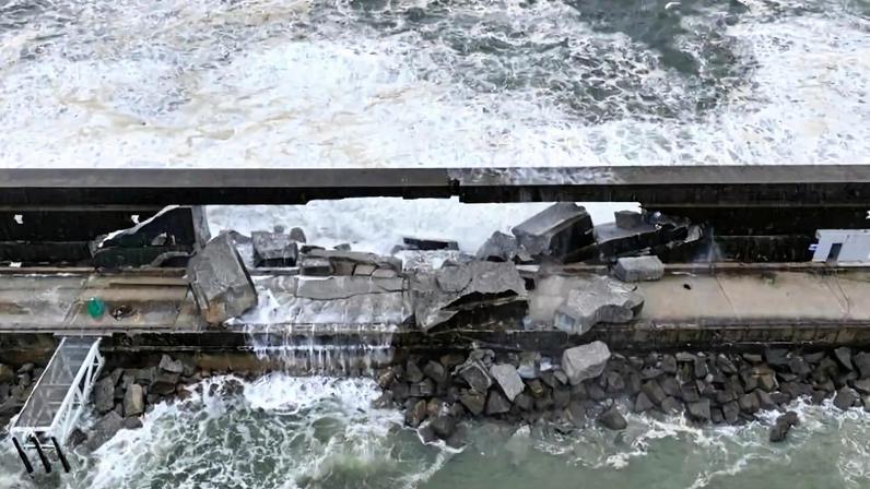 Danos agravados no quebra-mar Norte do porto de Leixões, Matosinhos