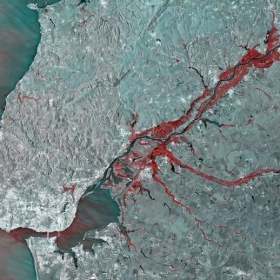 Imagens de satélite mostram extensão das inundações na bacia do Tejo