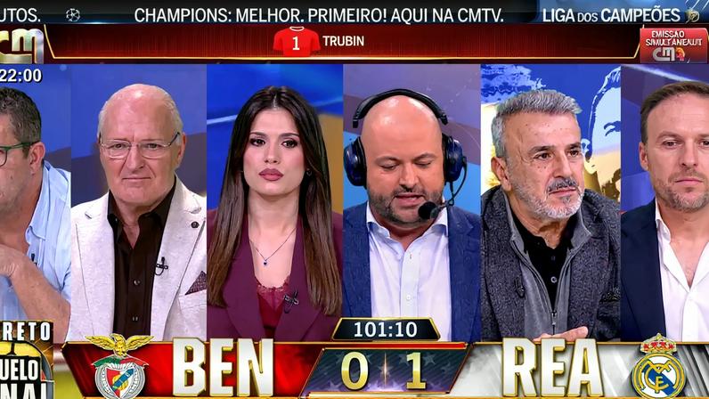 Cobertura da CMTV do jogo Benfica-Real Madrid