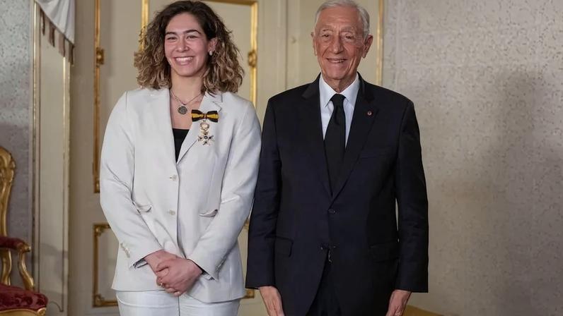 Patrícia Sampaio com o Presidente da República, Marcelo Rebelo de Sousa