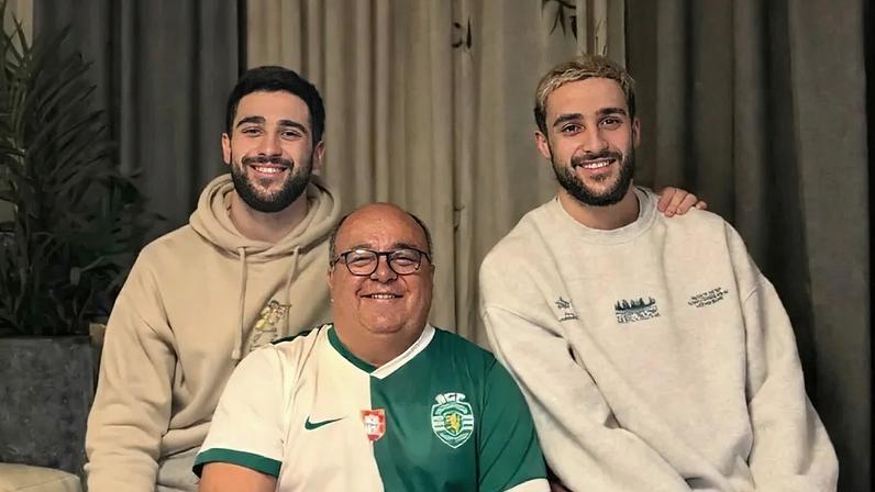 Amadeu, adepto do Sporting, clube dos filhos Bernardo (à esq.) e Tomás
