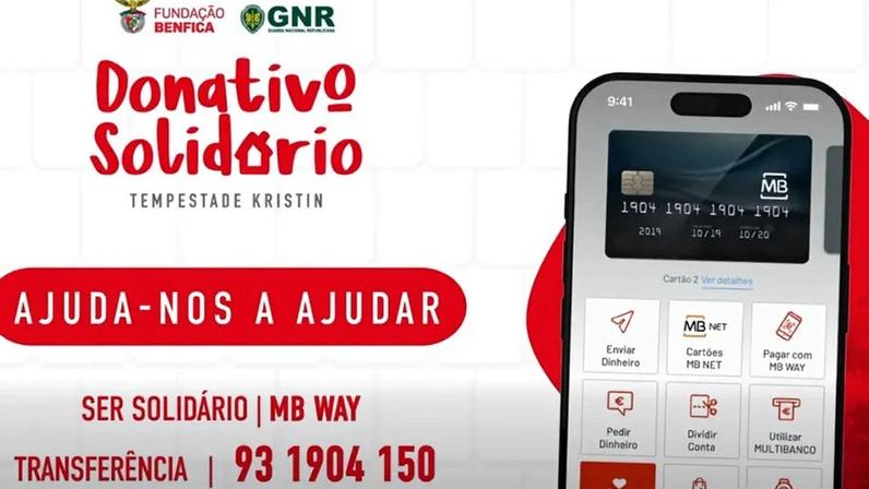 Fundação Benfica dá apoio a idosos que foram vítimas da tempestade Kristin