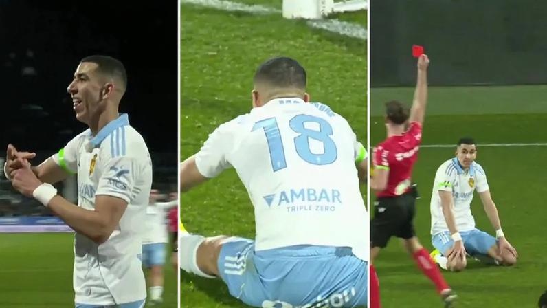 Jawad El Yamiq expulso na estreia pelo Saragoça após golo e autogolo