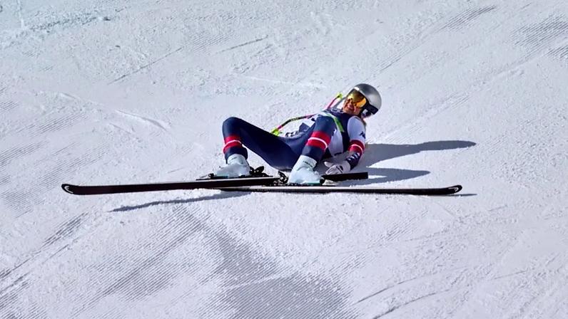 Momento da queda de Lindsey Vonn