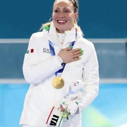 Sobrinha-neta de Gina Lollobrigida conquista ouro na patinagem de velocidade