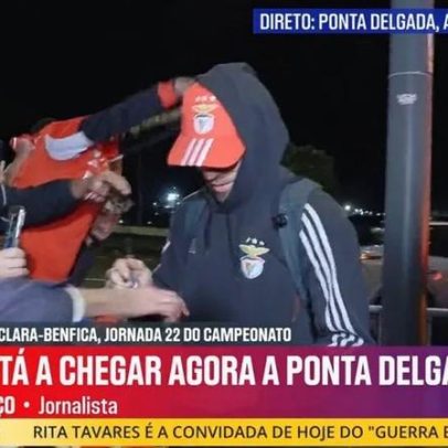 Benfica é recebido com euforia nos Açores e fãs cantam parabéns a Otamendi