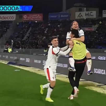 Modric marca grande golo e celebra de forma efusiva