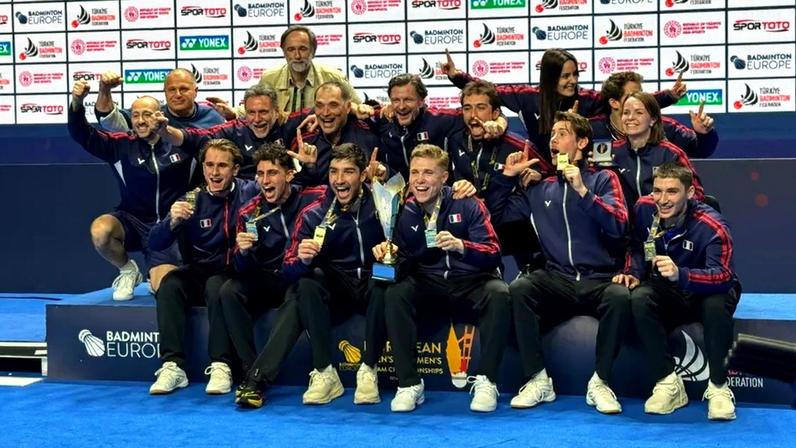 França celebra conquista do título europeu de badminton