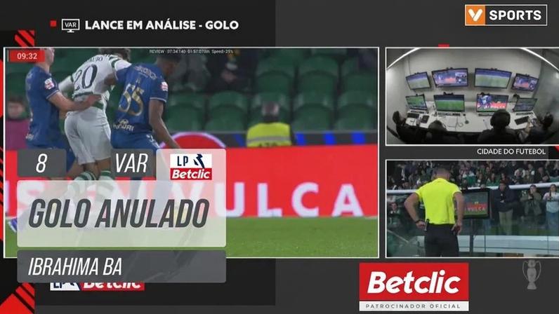 VAR anula golo de Ibrahima Ba no Sporting-Famalicão