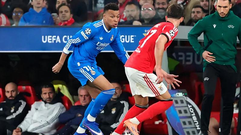 Mbappé ficou em branco na Luz, a semana passada