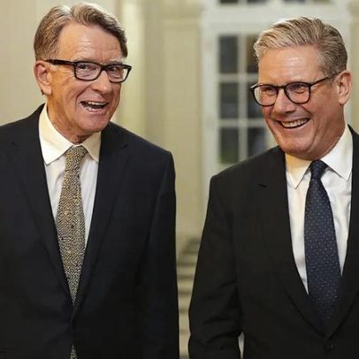 Embaixador Peter Mandelson detido no Reino Unido no caso Ficheiros Epstein