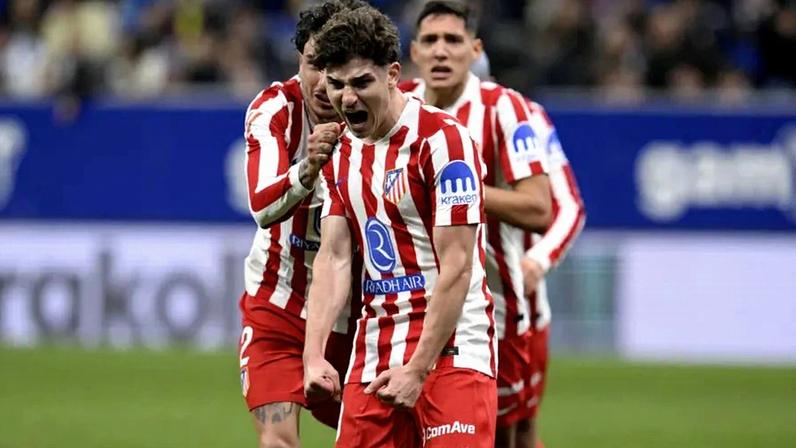 Atlético de Madrid vence Oviedo com golo de Julián Álvarez aos 90+4