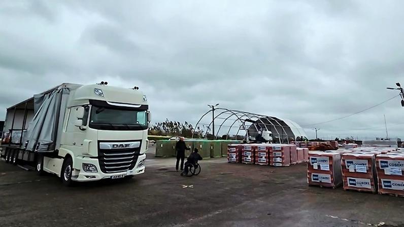 Moimenta da Beira: Toneladas de materiais de construção e bens alimentares para Leiria