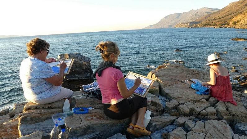 Paisagens costeiras são um dos temas de um retiro artístico em Creta